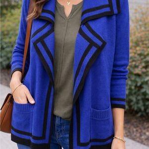 DG2 by Diane Gilman Royal Blue and Black Cardigan